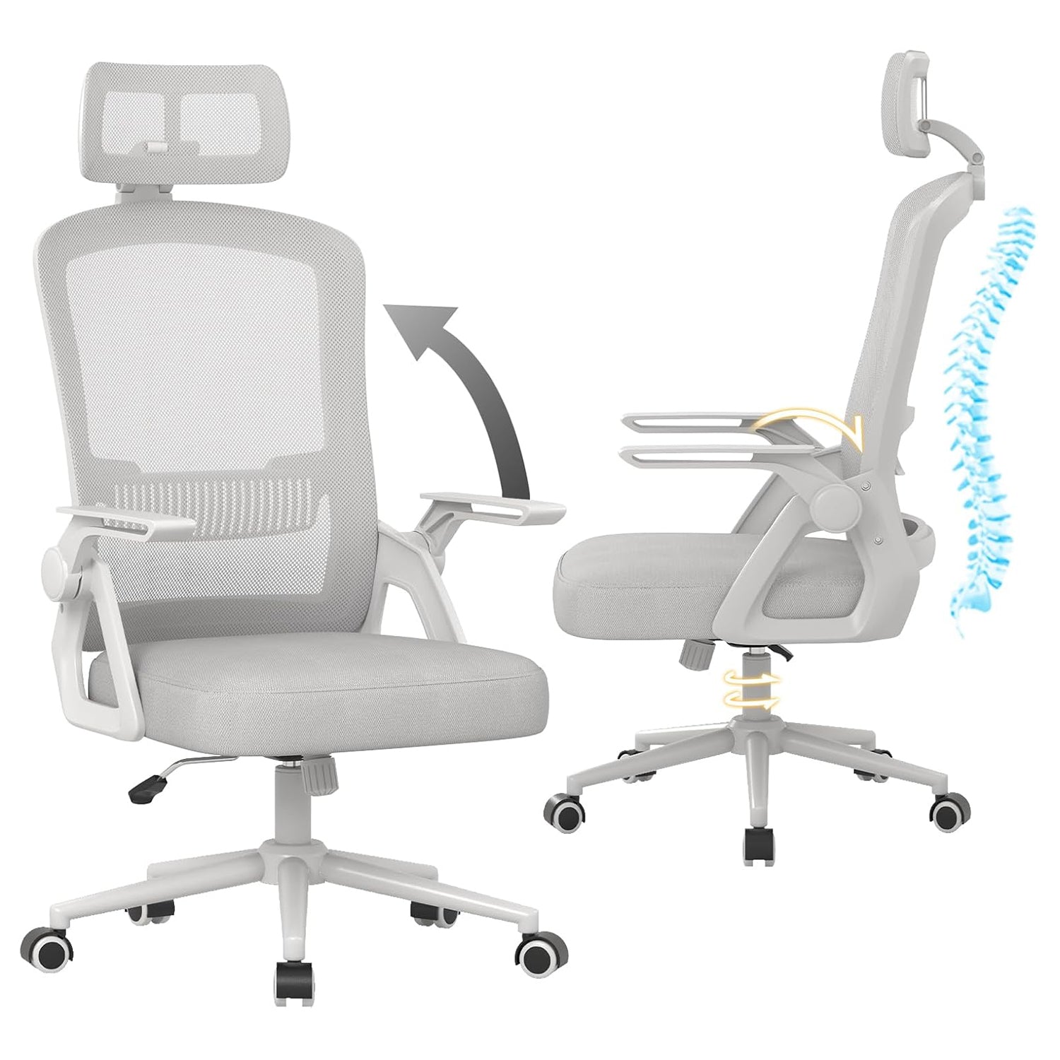 Chaise de Bureau Ergonomique avec Appui-Tête