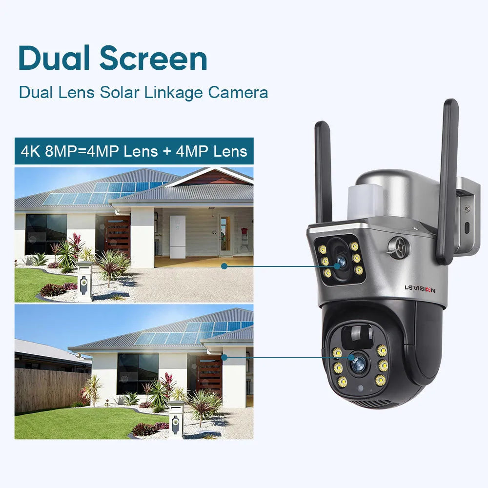 Caméra Solaire PTZ 4K Double Objectif