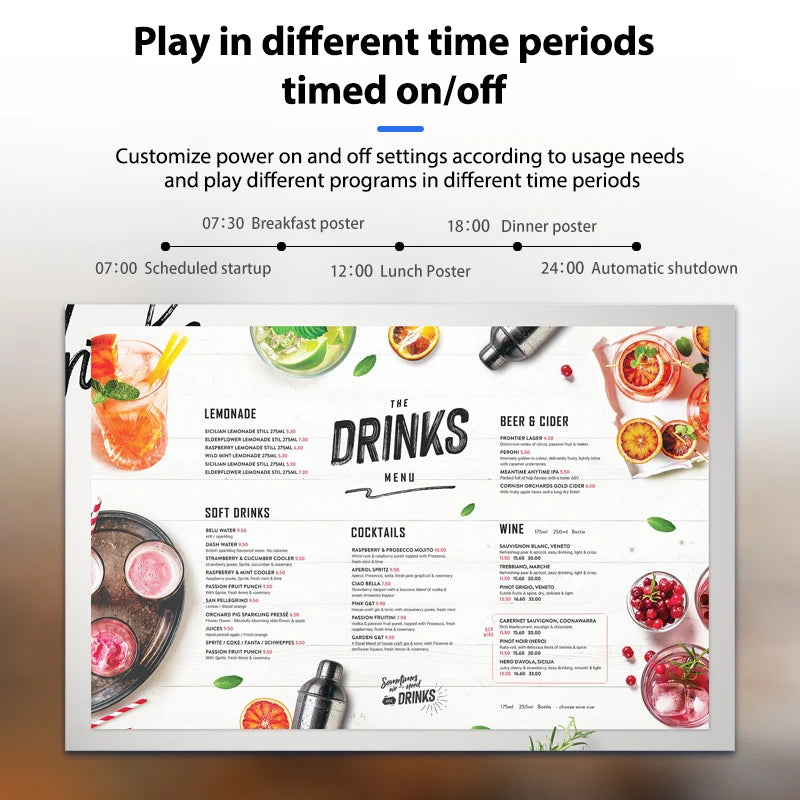 Écran de Menu Numérique de Bureau