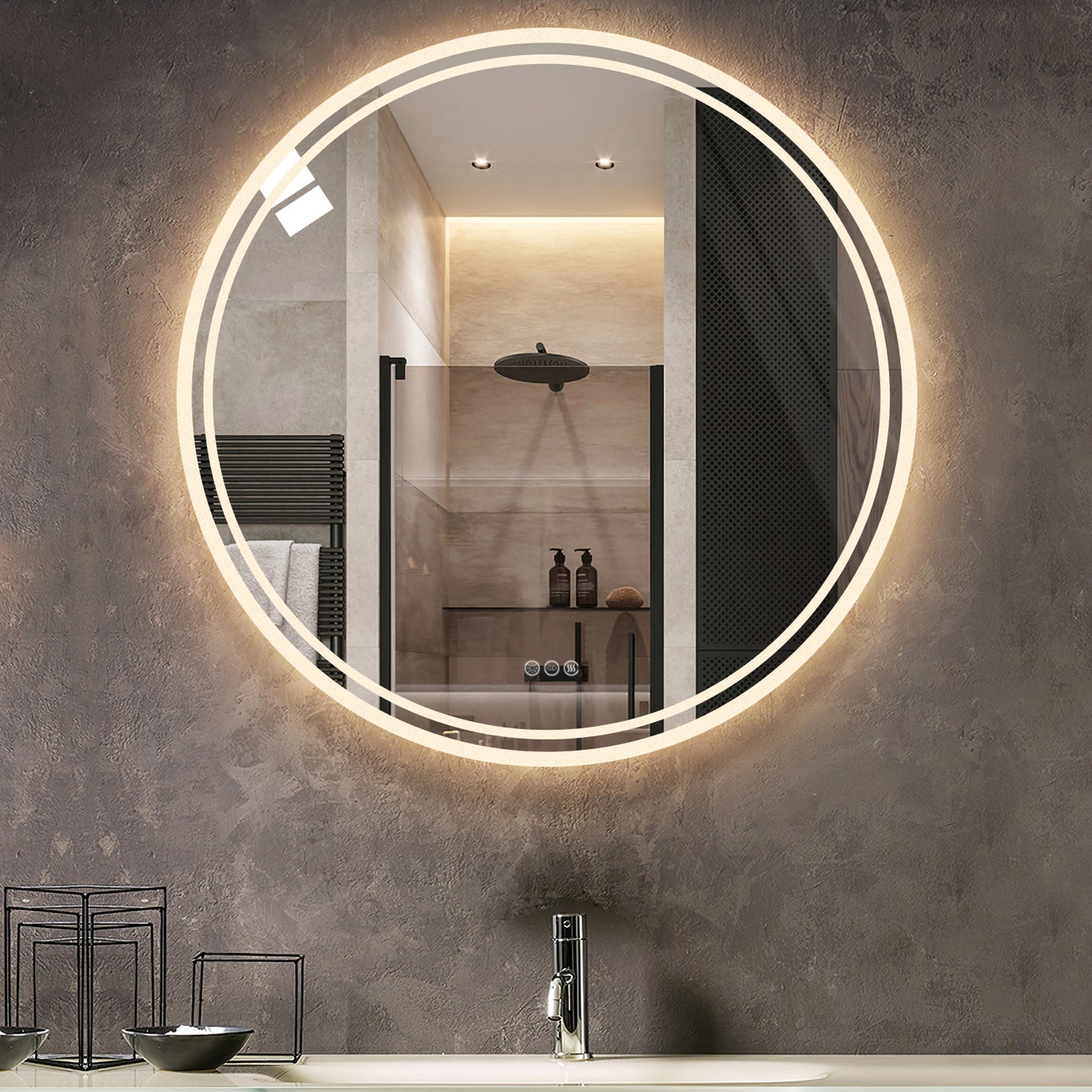 Miroir de Salle de Bain Rond LED