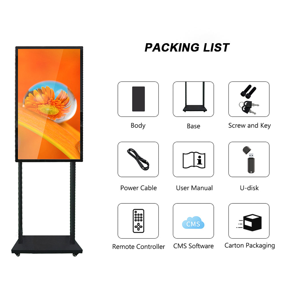 Kiosque LCD 43″ – Support de sol & Mur