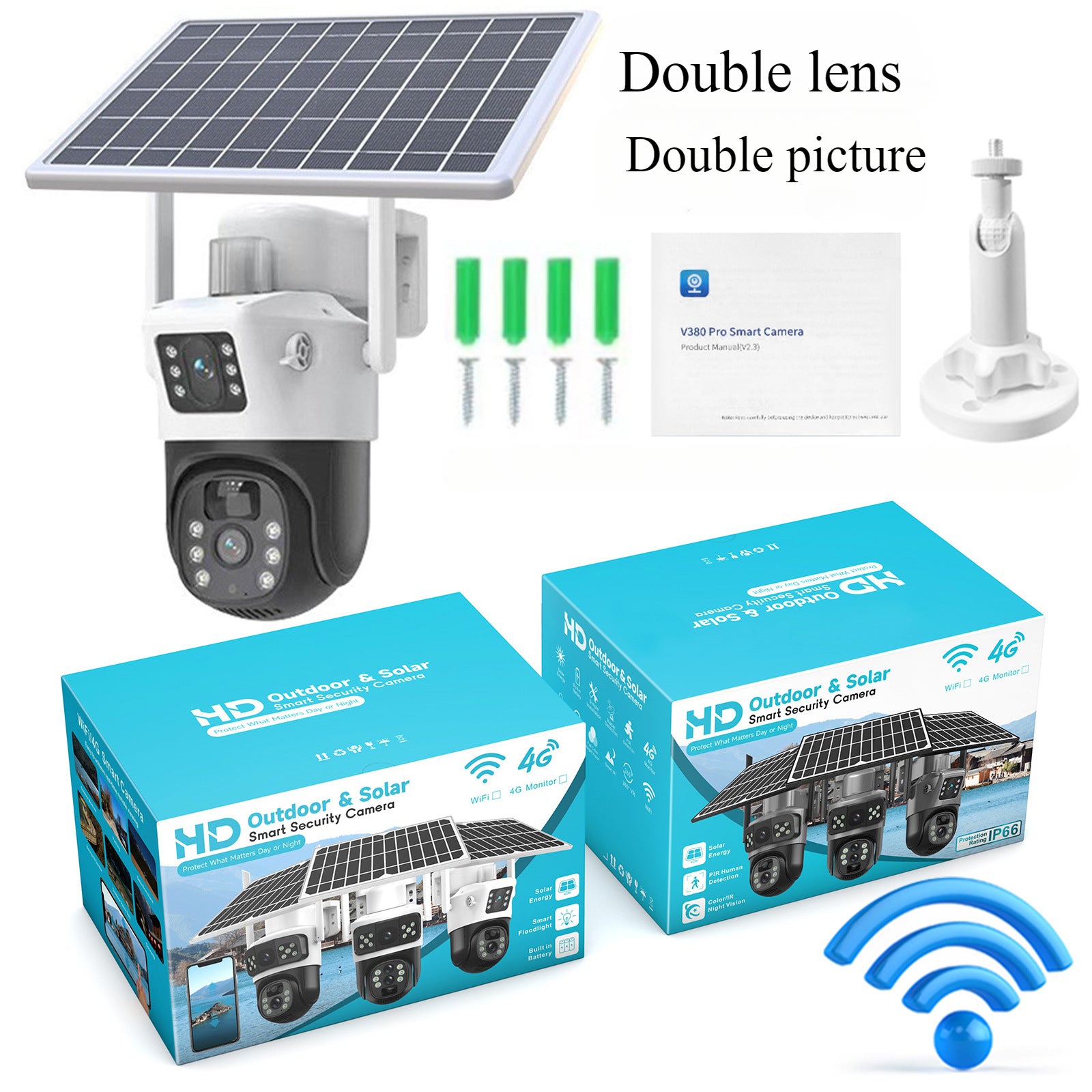 Caméra Solaire PTZ 4K Double Objectif