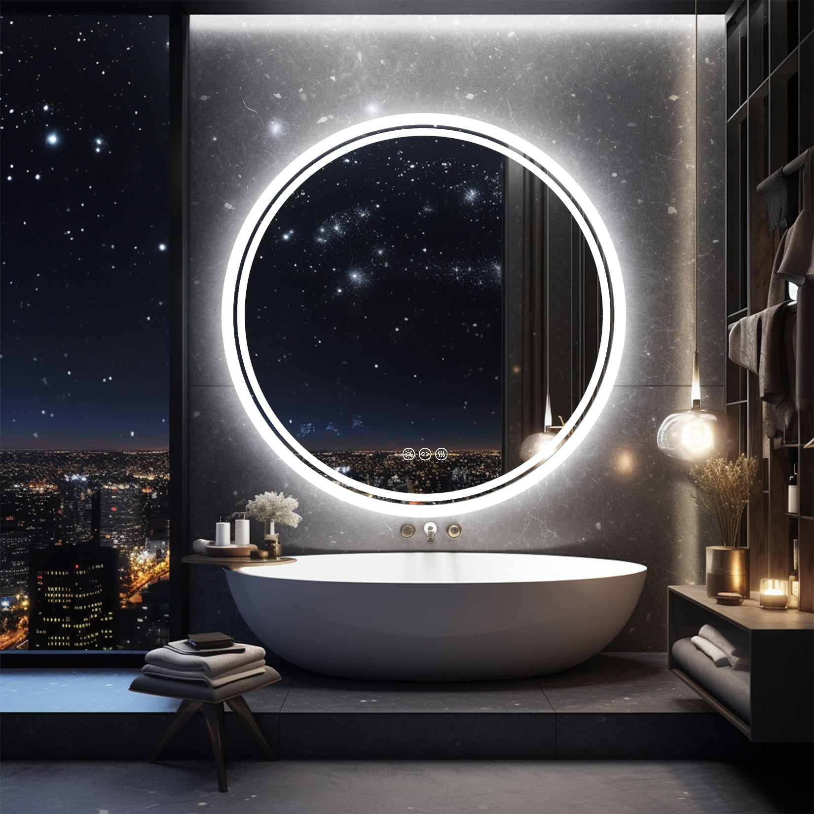 Miroir de Salle de Bain Rond LED