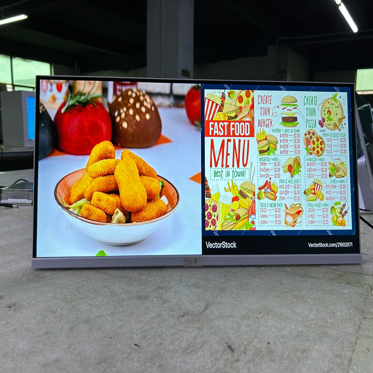 Écran de Menu Numérique de Bureau