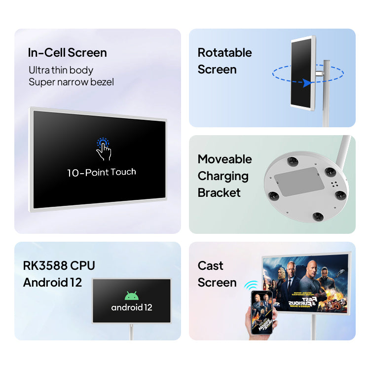Moniteur Tactile Intelligent – Écran IPS Full HD Android 12
